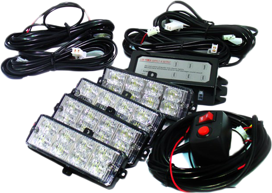 Race Sport Rs 281 4led B/r Led Grille Strobe Light - Race Sport Rs-281-4led-a Led Strobe Light Kit (900x900), Png Download