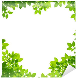 Fotomural Hojas Verdes En Forma De Corazón En El Fondo - Green Leaves Heart (400x400), Png Download