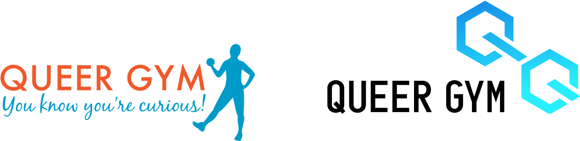 The Old Queer Gym Logo And The Brand New Logo (right) - Fitness Brand Logos Png (2000x523), Png Download