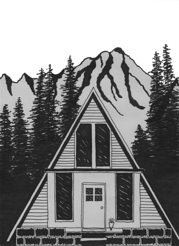 A-frame House (349x480), Png Download