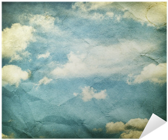 Vintage Clouds And Sky On Crumpled Paper Texture - Cloud (400x400), Png Download