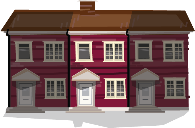 Terrace 26% Avg Price - House On A Uk Street (660x465), Png Download