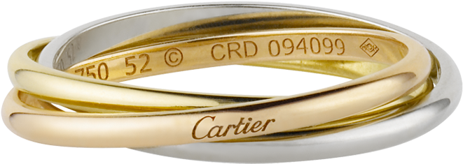 La Verdadera Historia De Los Anillos De Compromiso - Cartier Wedding Band 3 Gold Trinity (1000x1000), Png Download