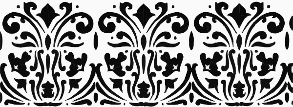 Small - Damask Border Design (600x219), Png Download