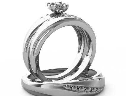 Impresionante Anillos De Boda Plata Png Trio De Anillos Anillo De Compromiso Y De Matrimonio En Oro Blanco Full Size Png Download Seekpng