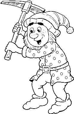Dibujo De Enanito Trabajador Para Colorear - Mineros Picando Dibujos (600x470), Png Download