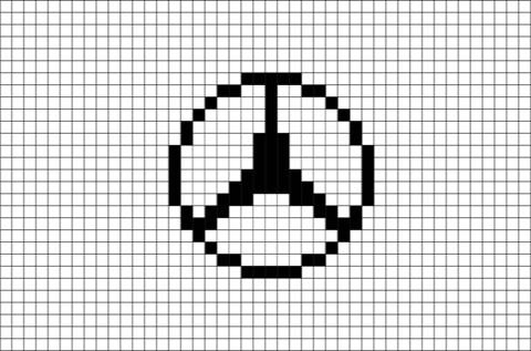 Benz Logo Pixel Art From Brikbook - Pixel Art Cars 3 (480x317), Png Download