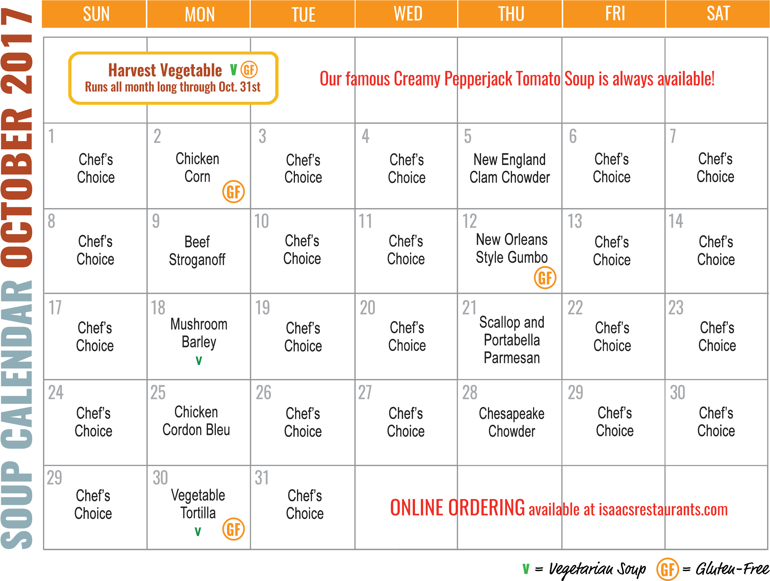 October 2017 Soup Web Calendar - Number (2694x2027), Png Download