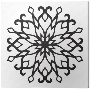 Quadro Em Tela Vector Snowflake Plana - Silhouette (400x400), Png Download
