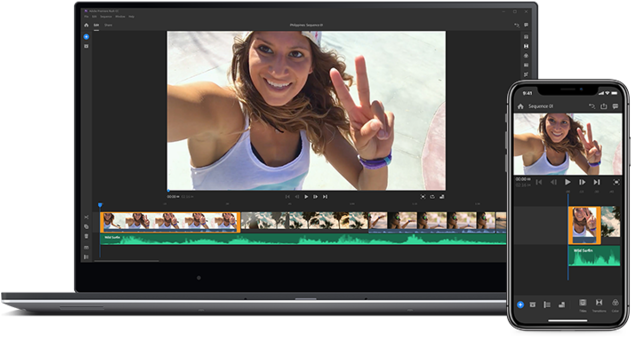 Create And Edit Videos For Youtube - Adobe Rush (640x462), Png Download