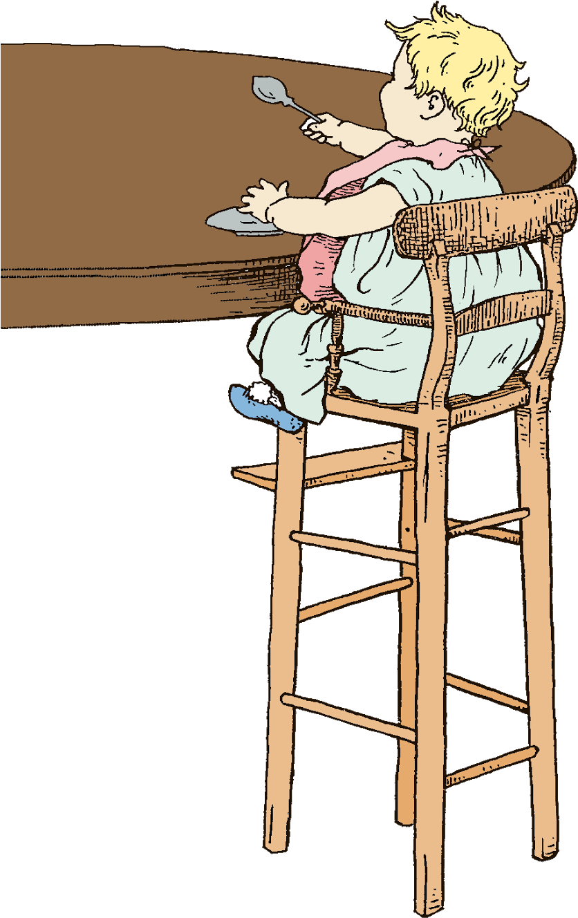 Chair Clipart Baby Chair - High Chair (990x1600), Png Download