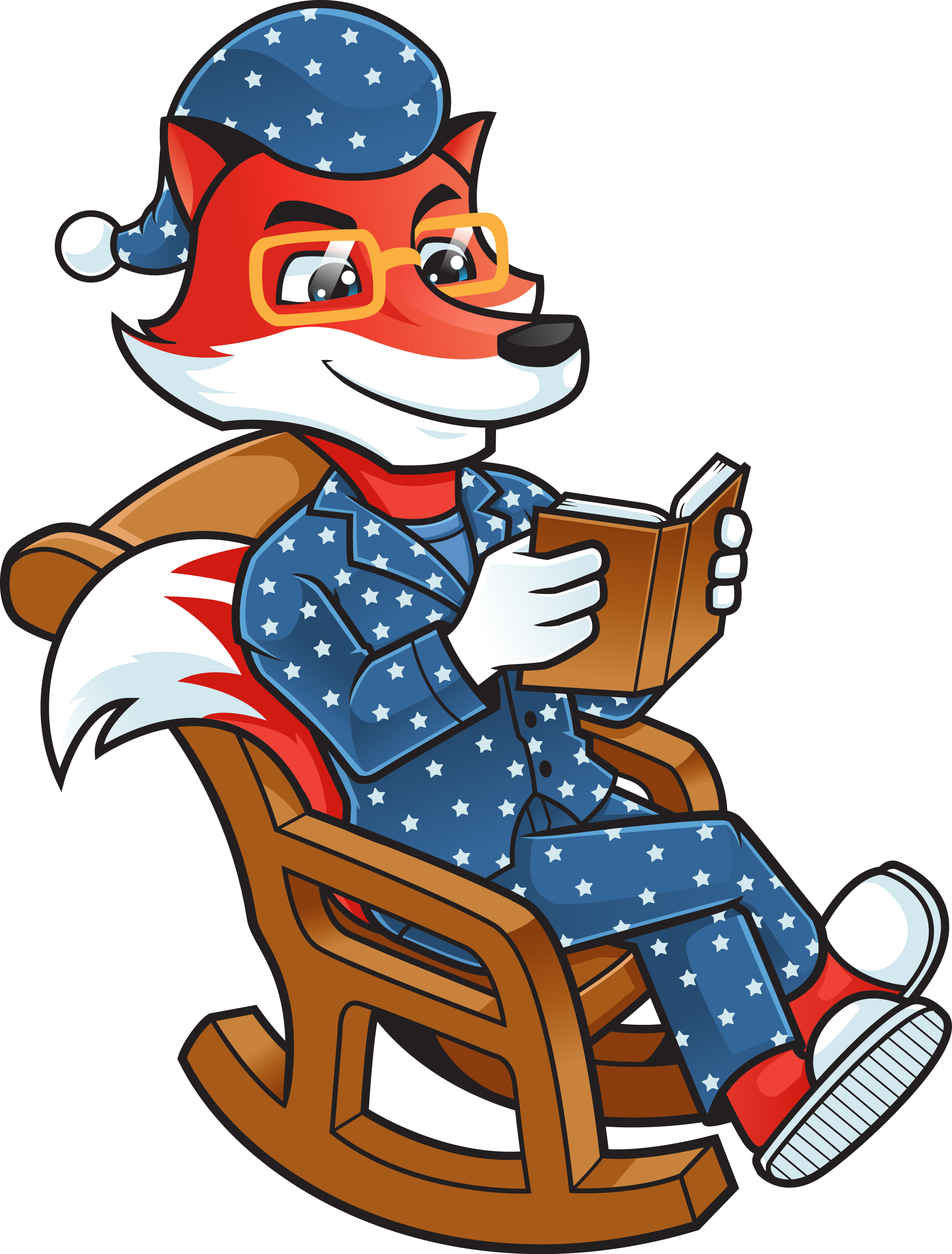 Fox Mascot Rocking Chair (2432x3205), Png Download