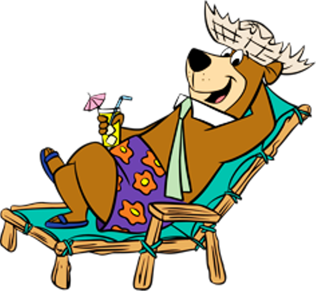 Yogi Sitting On Chair - Yogi Bear Holiday (653x600), Png Download