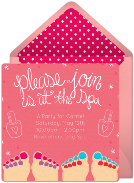 Spa Day Online Invitation - Birthday (650x650), Png Download