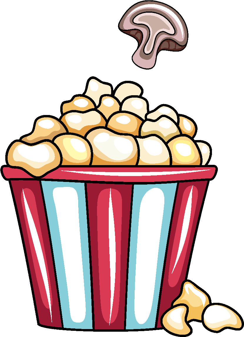 Vetor De Pipoca De Comida De Lanche - Love To Eat (1772x1378), Png Download
