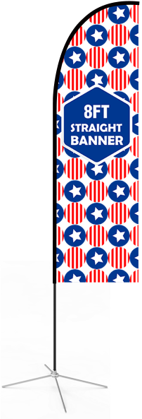 8ft Straight Feather Flag With Cross Base & Water Bag - Flag (800x600), Png Download