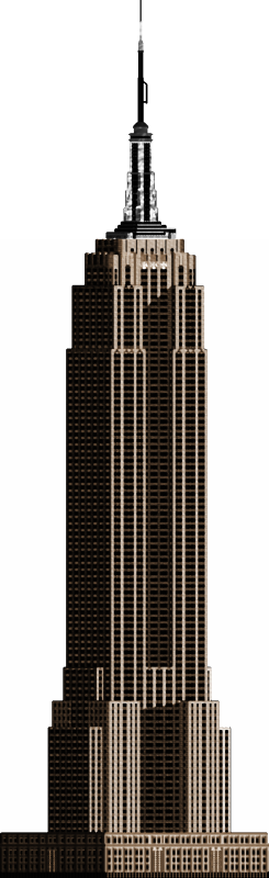Pin Empire State Building Clipart Black And White - Empire State Building Transparent (245x800), Png Download