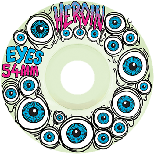 Heroin Eyes Skateboard Wheels - 52mm (glow (600x600), Png Download