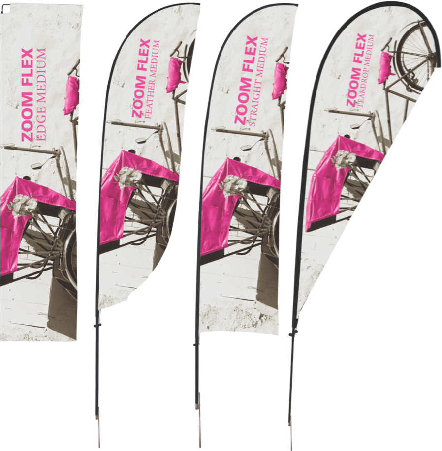 Zoom Flex Medium Outdoor Flag - Flex Flags (972x1024), Png Download
