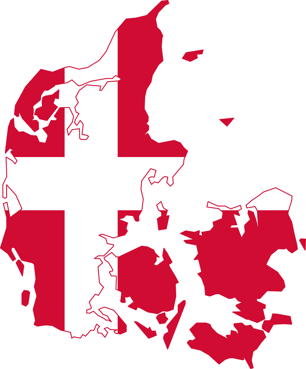Denmark Country Flag - Denmark Map With Flag (1000x1203), Png Download