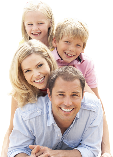 Você E Sua Família Sempre Bem - Mother With Son And Daughter (377x522), Png Download