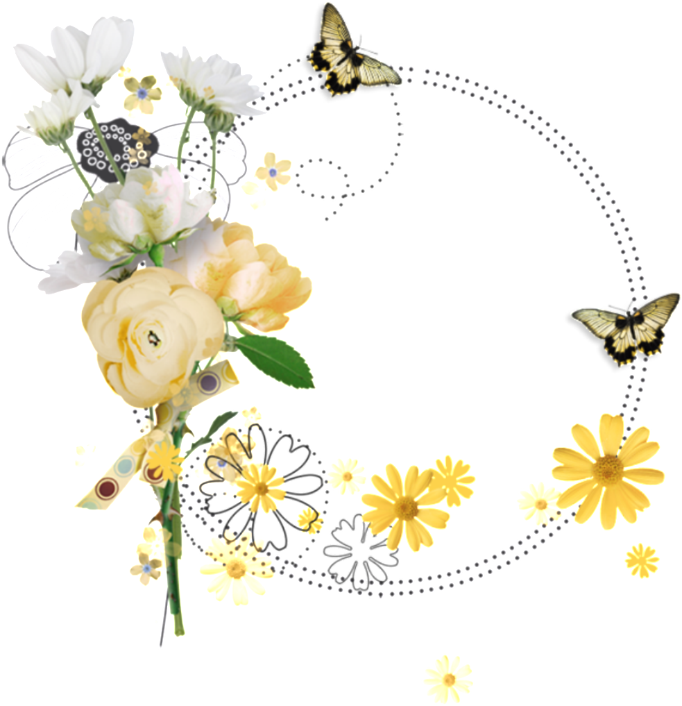 Yellow Chrysanthemum Hand Painted Garland Decorative - Пнг Доброе Утро Любимый (1024x1068), Png Download