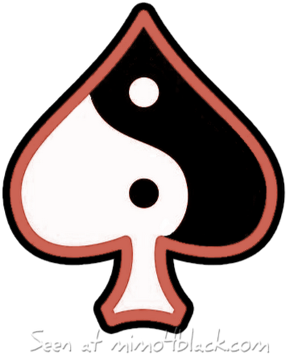 A Feminine Queen Of Spades Symbol With A Ying Yang - Spade Yin Yang (530x530), Png Download