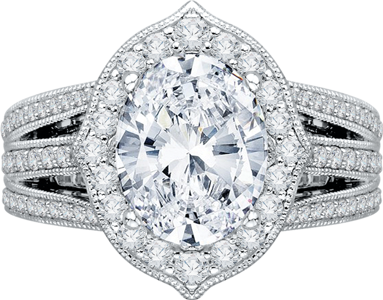 18k White Gold 1 1/5 Ct Diamond Carizza Boutique Semi - Sterns Engagement Rings Prices (1000x1000), Png Download