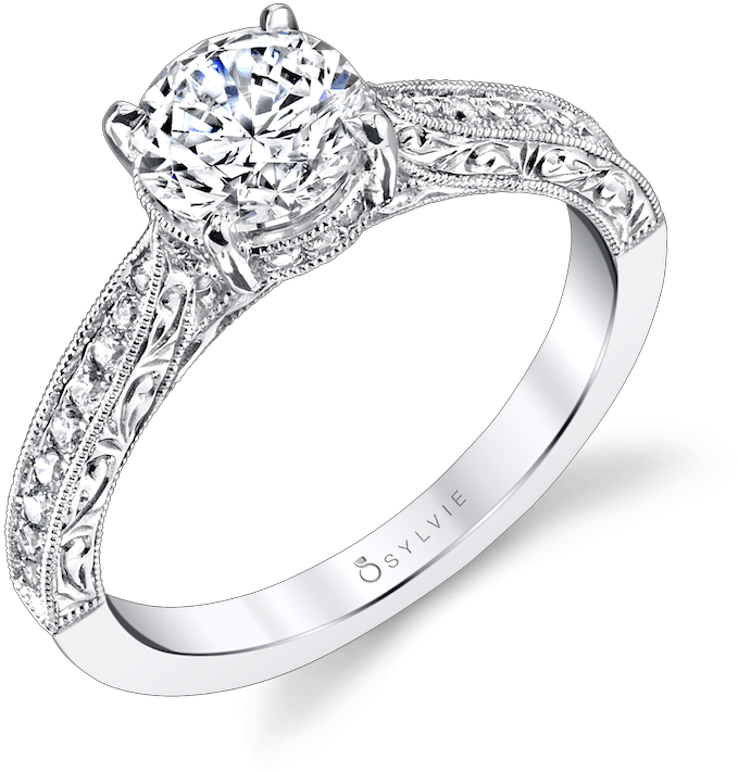 Solitaire Engagement Ring - Solitaire Round Design Rings (900x900), Png Download