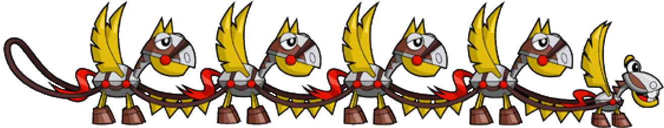 Medival Horses - Cartoon (1346x311), Png Download