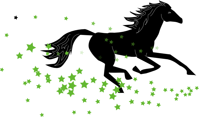 Stallion Clipart Transparent - Cross Stitch Running Horses Pattern (700x412), Png Download