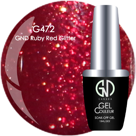 Gnd Ruby Red Glitter Gnd G472 One Step Gel - L1m (500x500), Png Download