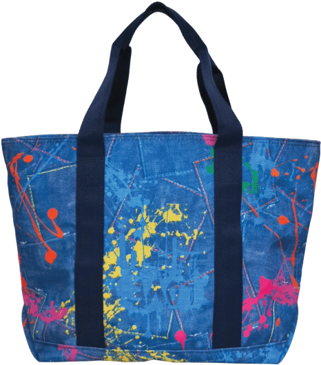 Picture Of Paint Splatter Denim Tote Bag - Tote Bag Denim (550x550), Png Download