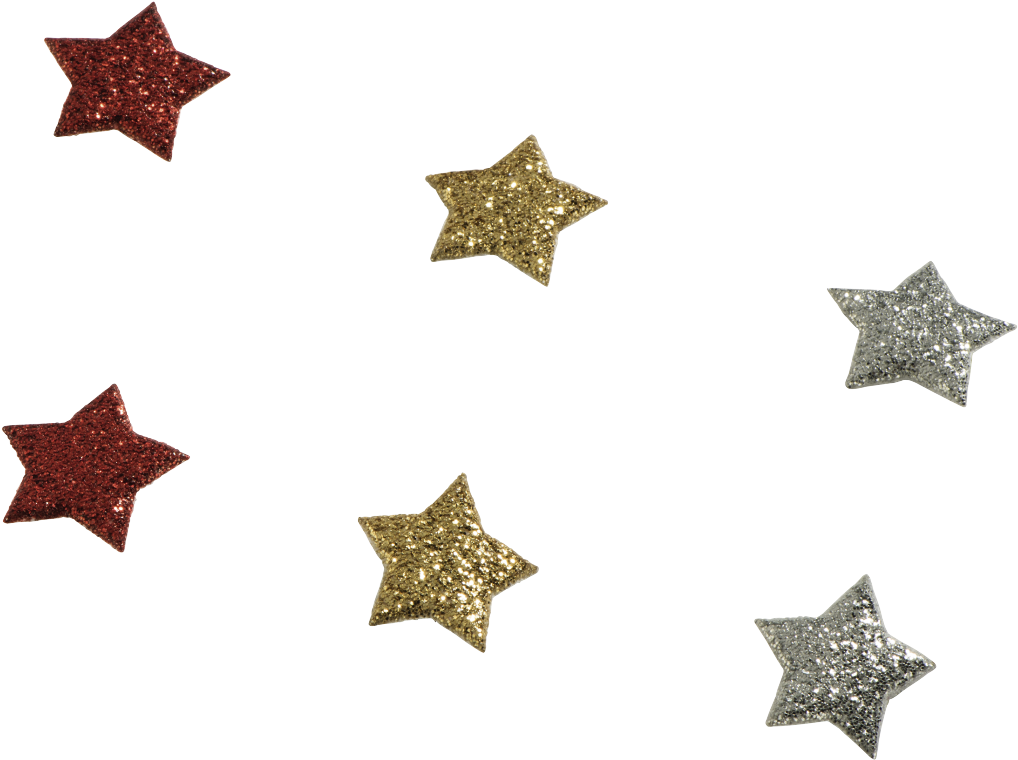 "star" Magnets, Glitter, 6 Pieces, Silver/red/gold - Hama Magnete Stern, Glitzer, 6 Stück, Silber/rot/gold (1100x1100), Png Download