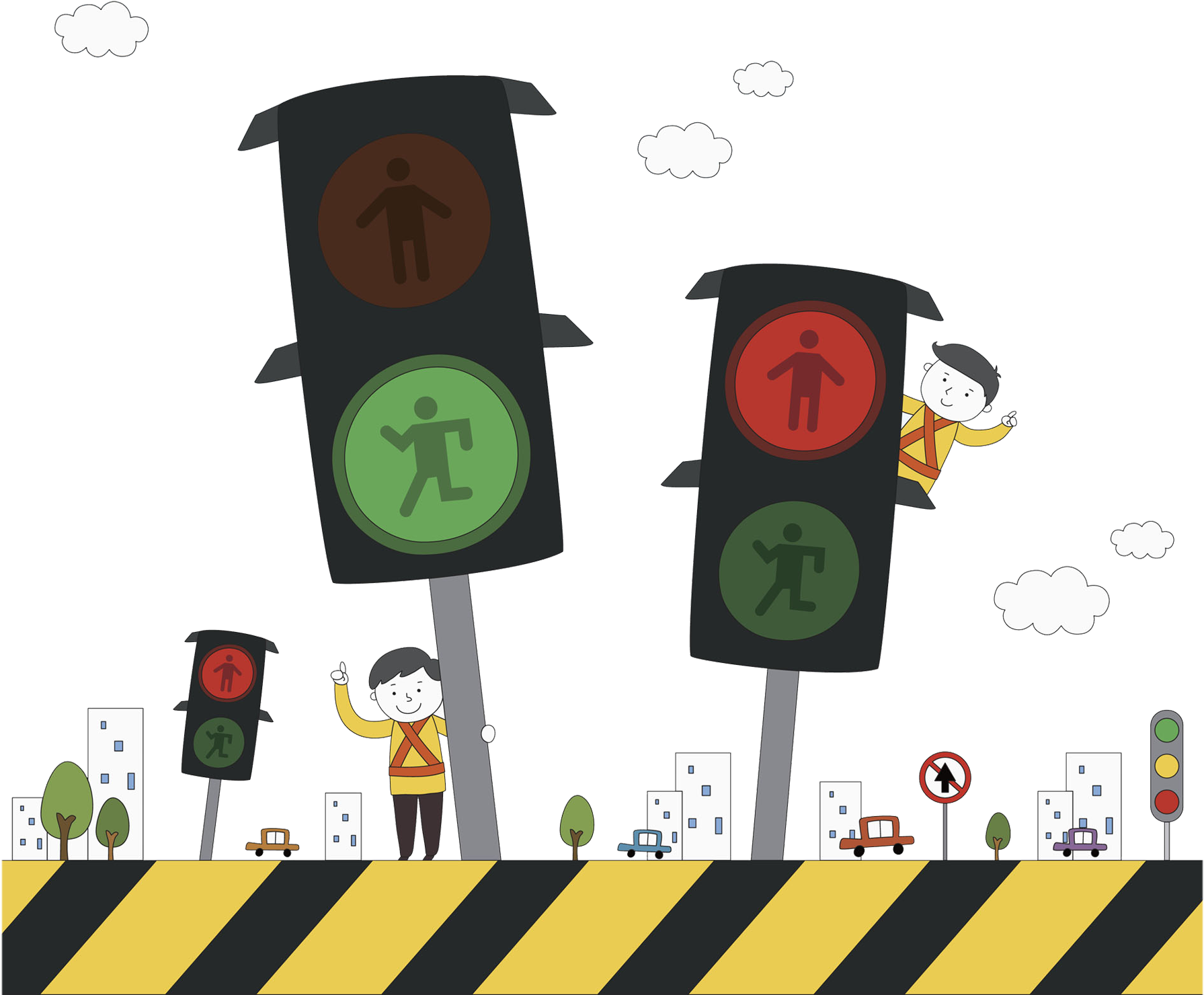 Image Stock Traffic Light Road Transport Lights Transprent - Traffic Light Cartoon Png (1954x1788), Png Download