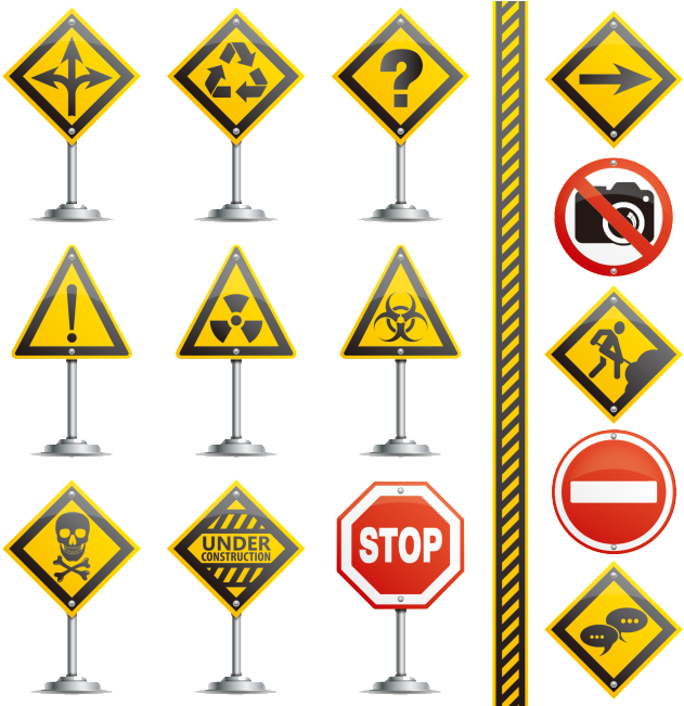 All Kinds Of Traffic Sign Pattern Material - Signo De Riesgos En La Calle (650x650), Png Download