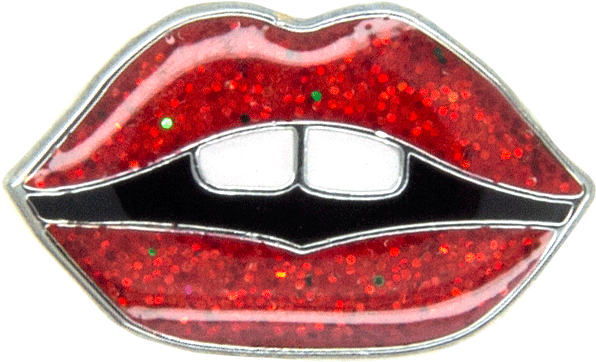 Mini Lips Pin, Red Glitter - Ring (661x661), Png Download