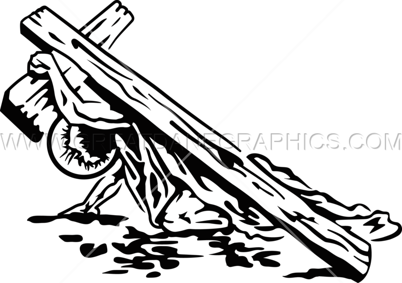 Clip Freeuse Stock Jesus Carrying Cross Drawing At - Jesus Carrying Cross Png (825x580), Png Download