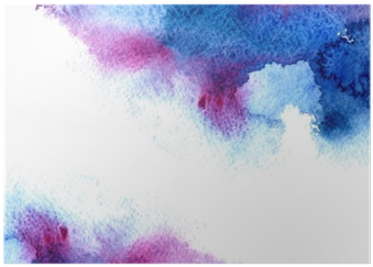 Abstract Blue And Violet Watery Frame - Watercolor Painting (400x400), Png Download