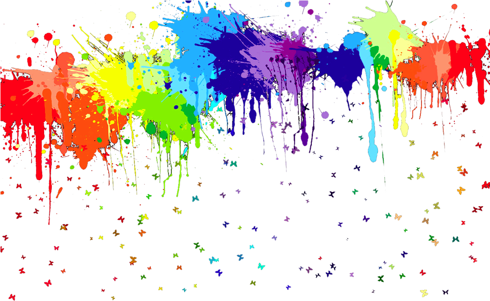 Source - - Rainbow Paint Splatter (1000x625), Png Download