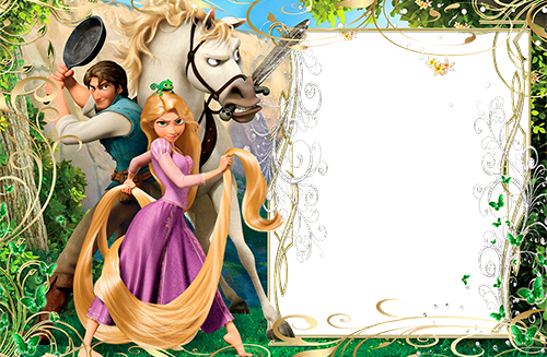 Photo Frame With Princess Rapunzel - Tangled Dvd (500x327), Png Download