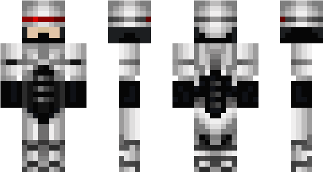 Minecraft Skin Robocop (750x442), Png Download