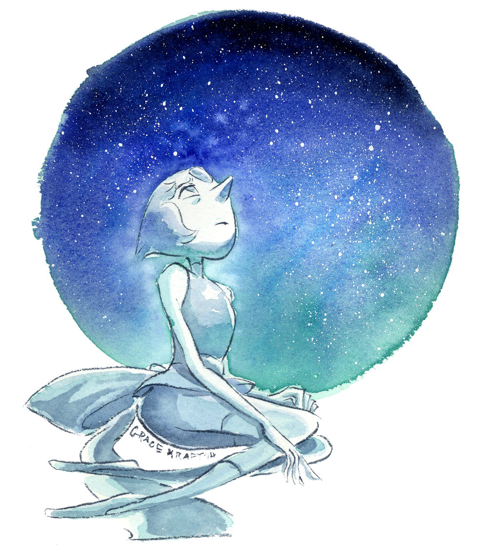 "maybe One Day " Inktober Day 9, Space Race Got Me - Watercolor Steven Universe (1000x1134), Png Download