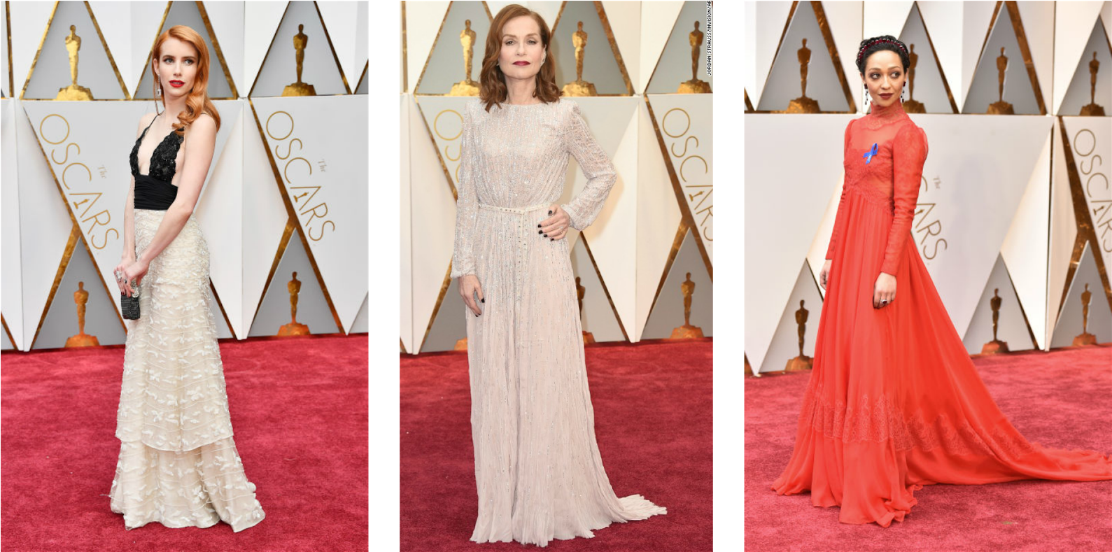 Emma Roberts In Armani Prive - Melhores Vestidos Dos Oscares 2018 (1600x800), Png Download