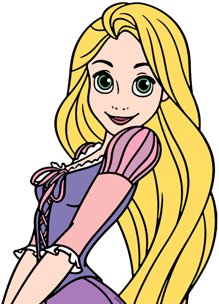 Disney's Tangled Clip Art Disney Clip Art Galore - Rapunzel Black And White (451x624), Png Download