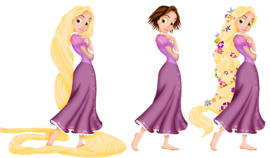 Rapunzel Sans Lines By Akili-amethyst On Deviantart - Hair (900x508), Png Download