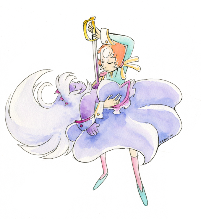 0 レレ 6 Utena Tenjô Garnet Vertebrate Art Fictional - Amethyst Steven Universe Fanarts (680x740), Png Download