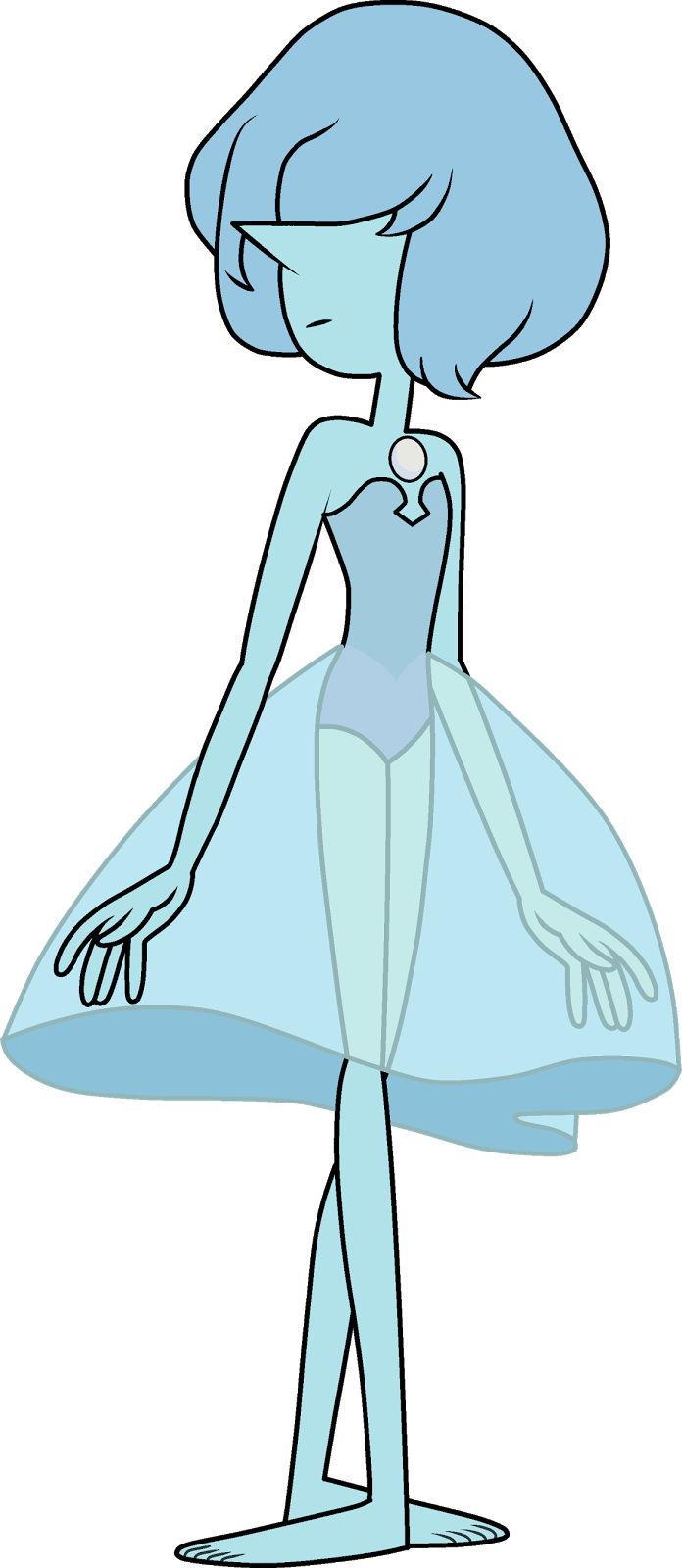 Male Protagonist Has A Female Alien Entity “inside” - Steven Universe Blue Pearl (696x1600), Png Download