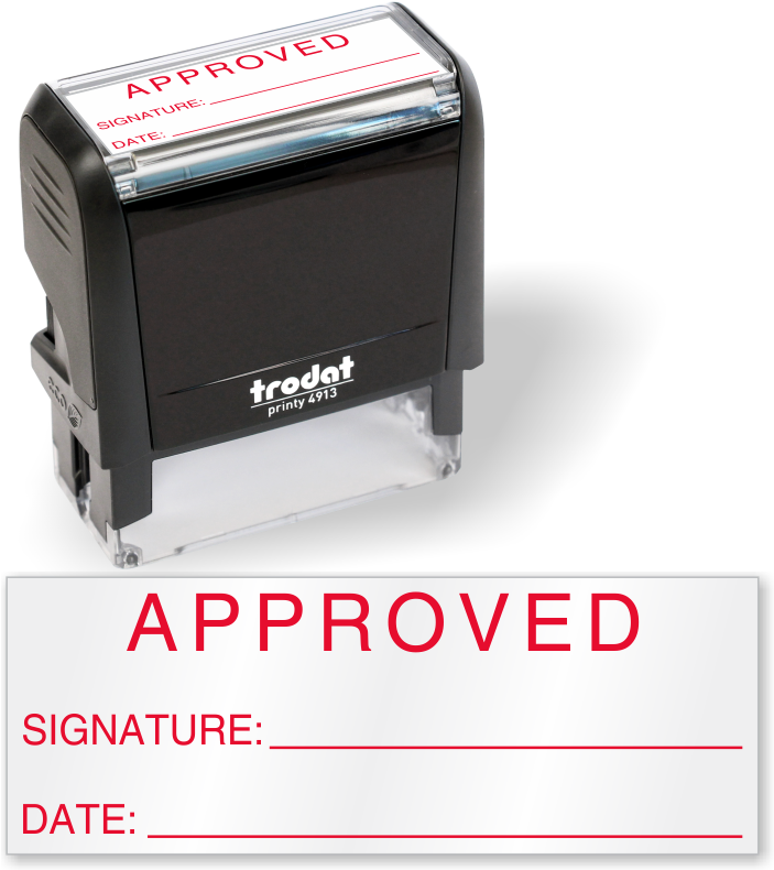 Approved Signature Inspection Qc Self Inking Stamp - Approval Stamp With Signature (800x800), Png Download