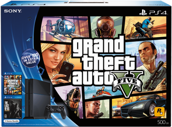 Playstation 4 Bundle Sony Gta V The Last - Ps4 And Gta 5 (786x655), Png Download